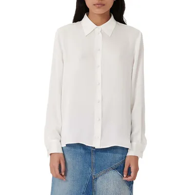 Straight-Fit Cecily Silk Shirt