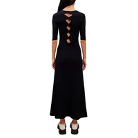 Cutout-Back Fitted Maxi Dress