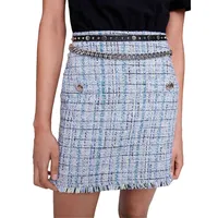 Rolineta Metallic-Tweed Mini Skirt