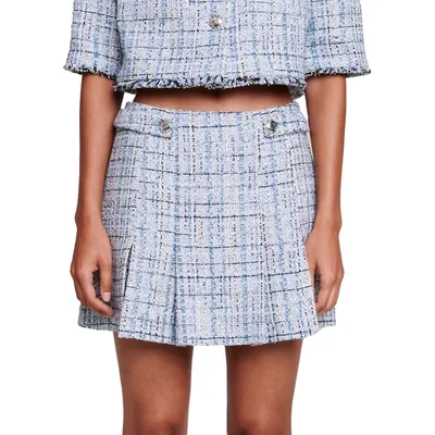 Jolinete Pleated Tweed Mini Skirt