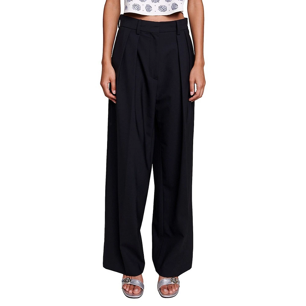 Pakina Wool-Blend Oversized Trousers