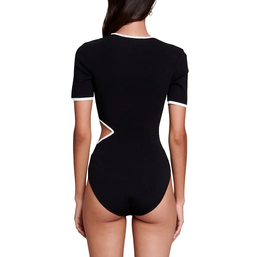 Momenty Side-Cutout Knit Bodysuit