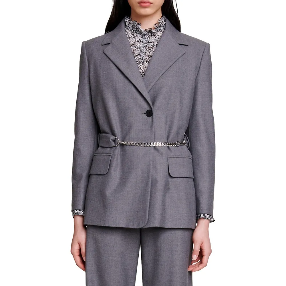 Villanette Chain-Belt Blazer