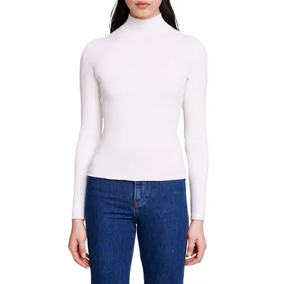 Modat Mockneck Fitted Ribbed Sweater