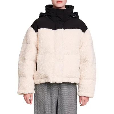 Gromgy Quilted Padded Faux Shearling Jacket