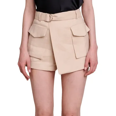Iosta Linen-Blend Wrap Utility Shorts