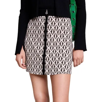 Joyal Jacquard Monogram Knit Mini Skirt