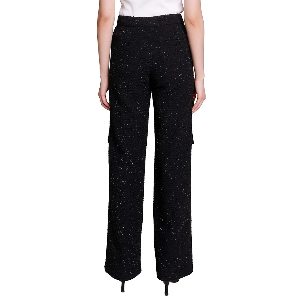 Pateau Tweed Flared Cargo Trousers