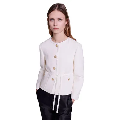 Violetta Collarless Tweed Jacket