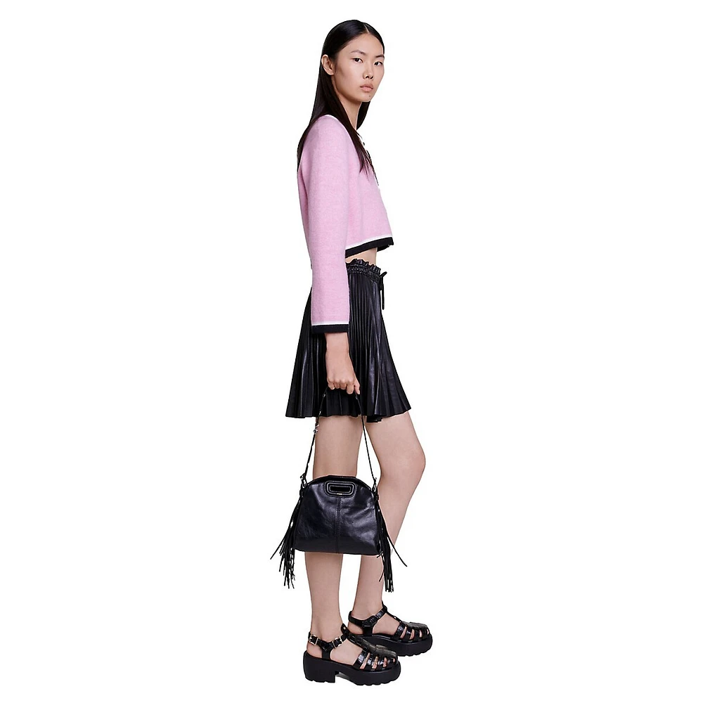 Jake Leather-Effect Pleated Skirt