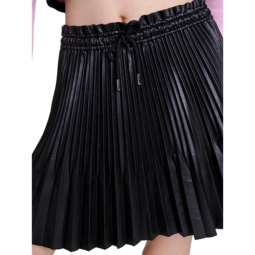 Jake Leather-Effect Pleated Skirt