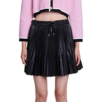 Jake Leather-Effect Pleated Skirt