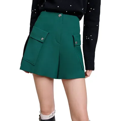 Icalo Structured Patch-Pocket Shorts