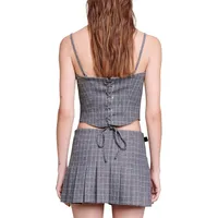 Locelyn Checked Corset-Style Top