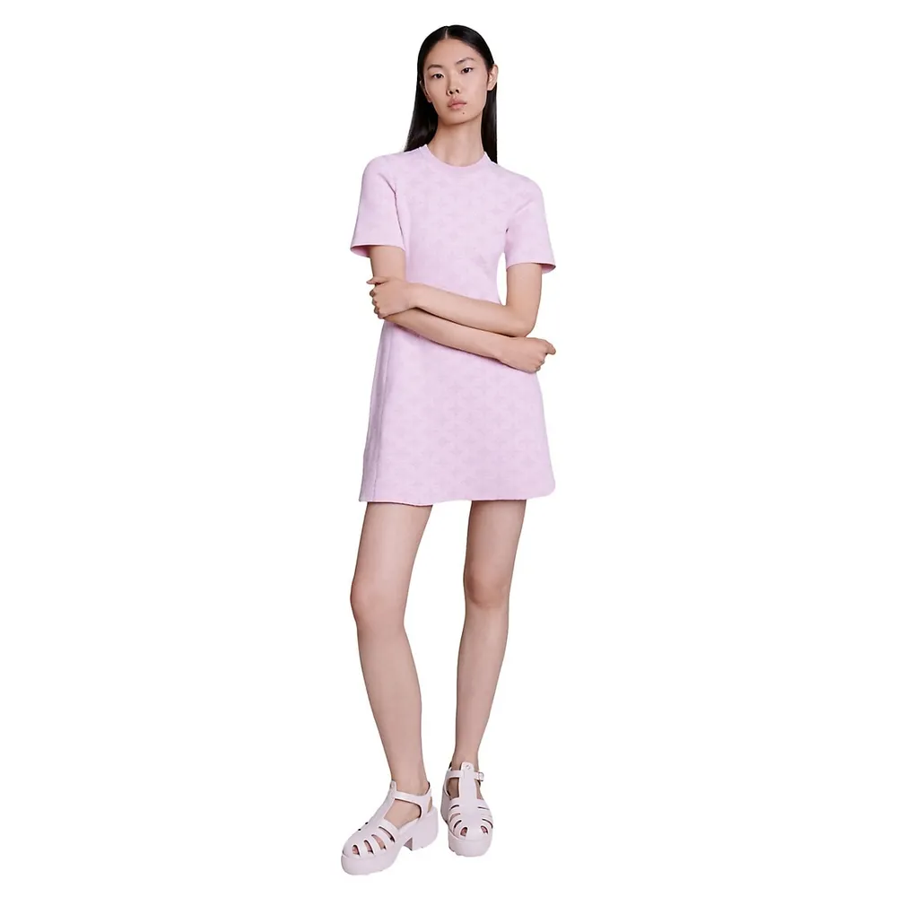 Renthe Shiny Clover Jacquard Knit Mini Dress