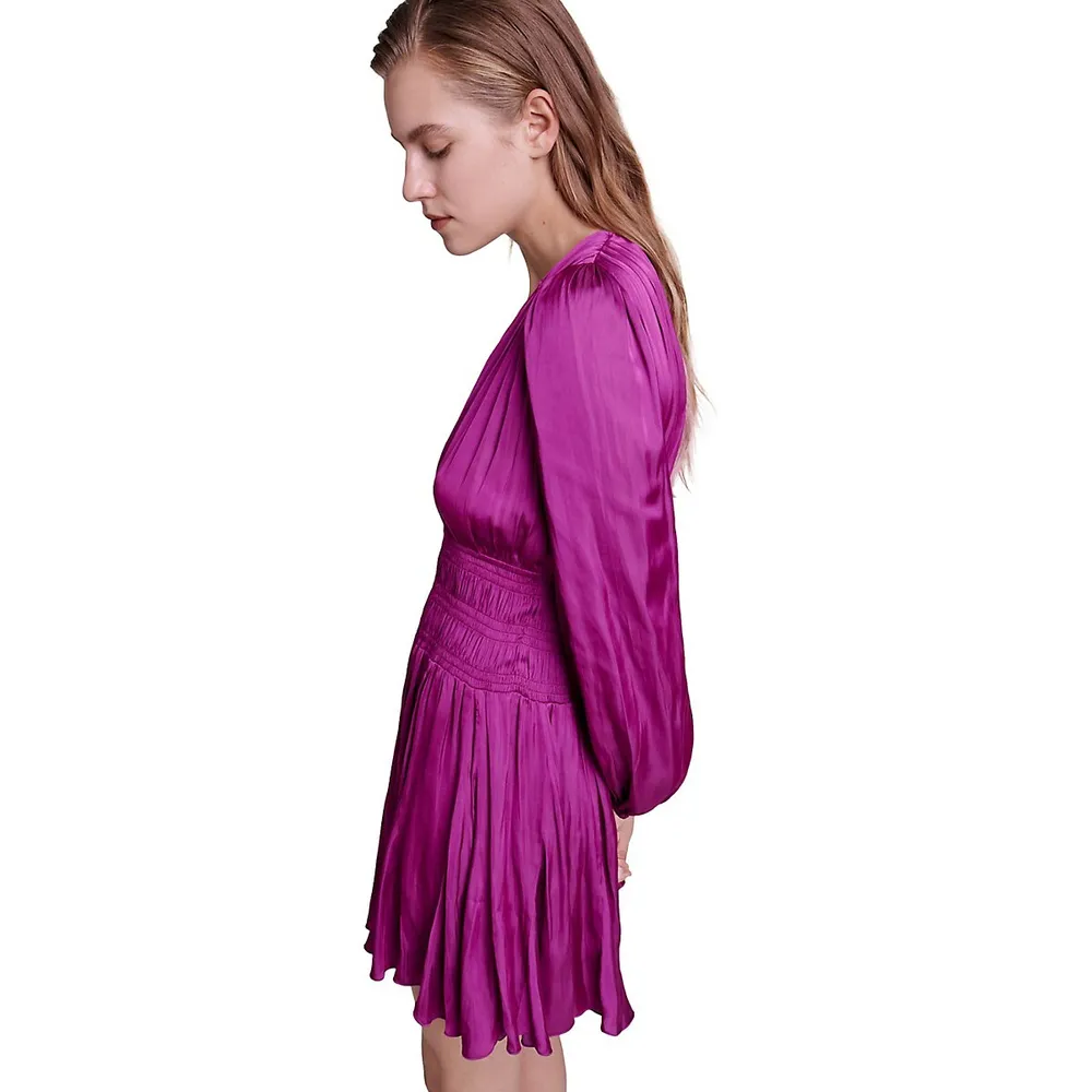 Risaphir Pleated Satin Dress