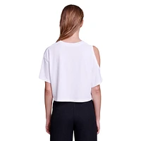 Majette Cold-Shoulder Embellished Logo T-Shirt