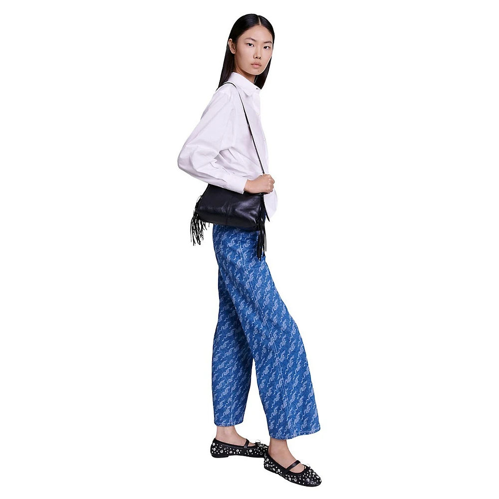 Pidragon Printed Oversized Wide-Leg Jeans