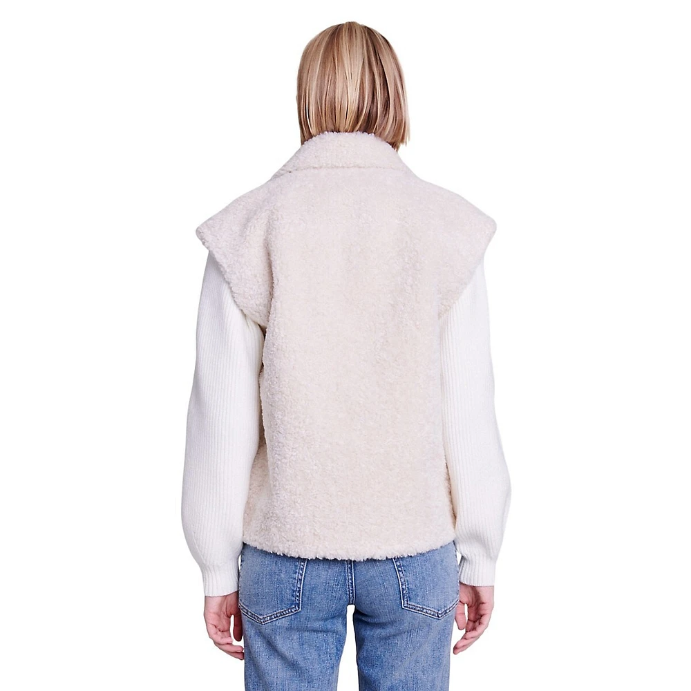 Belere Faux Shearling & Knit Sleeve Jacket