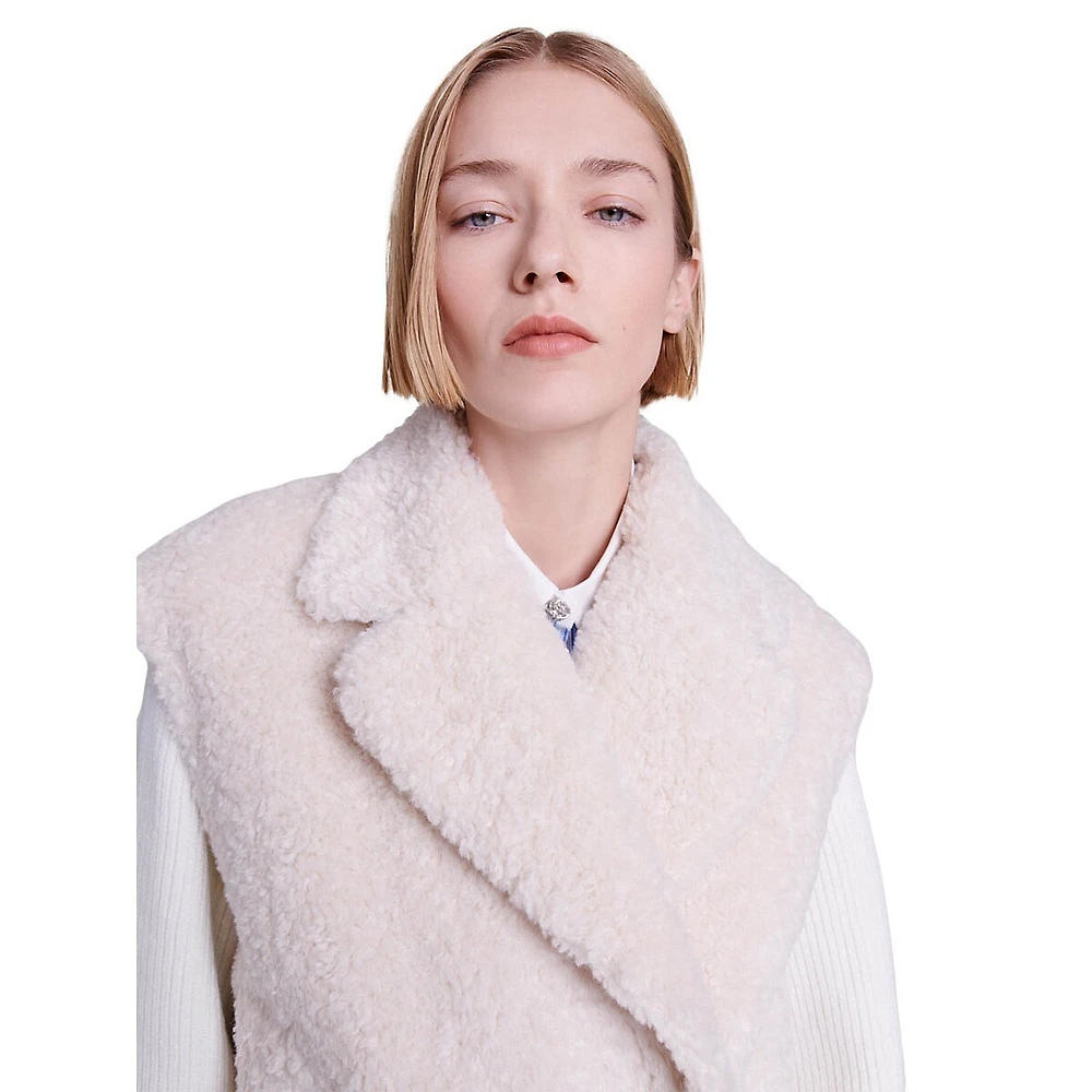 Belere Faux Shearling & Knit Sleeve Jacket