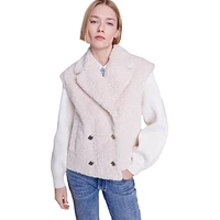 Belere Faux Shearling & Knit Sleeve Jacket