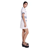 Risal Contrast Terry Mini Shirt Dress