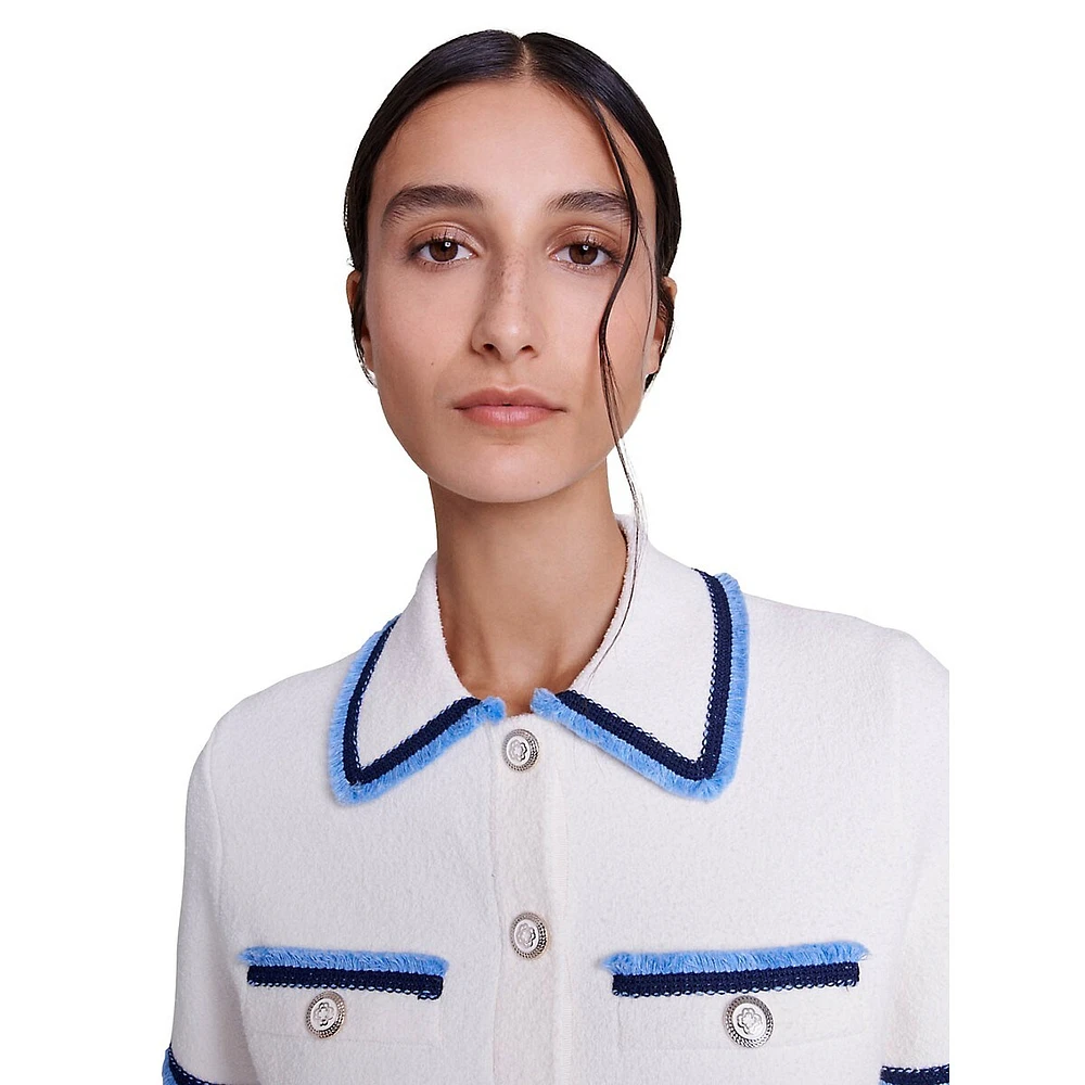 Risal Contrast Terry Mini Shirt Dress