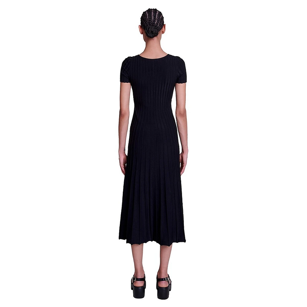 Roxou Rib-Knit Midi Dress