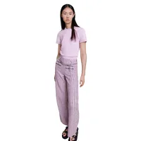 Patri Chain-Belt Wide-Leg Tweed Pants