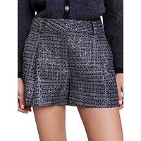 Imex Metallic Tweed Pleated Shorts