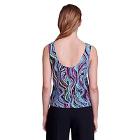 Lemilio Sequined Mesh Wave Tank Top