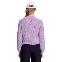 Mypurple Textured Mélange Crop Cardigan