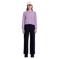 Mypurple Textured Mélange Crop Cardigan