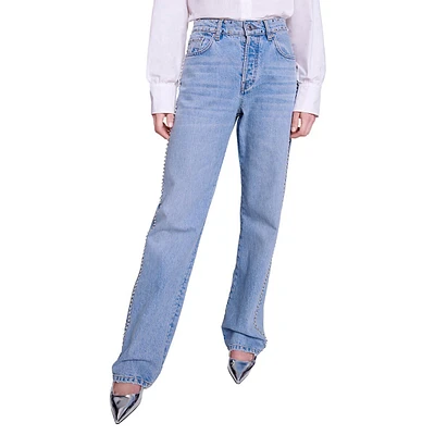 Pyclou Studded Wide-Leg Jeans