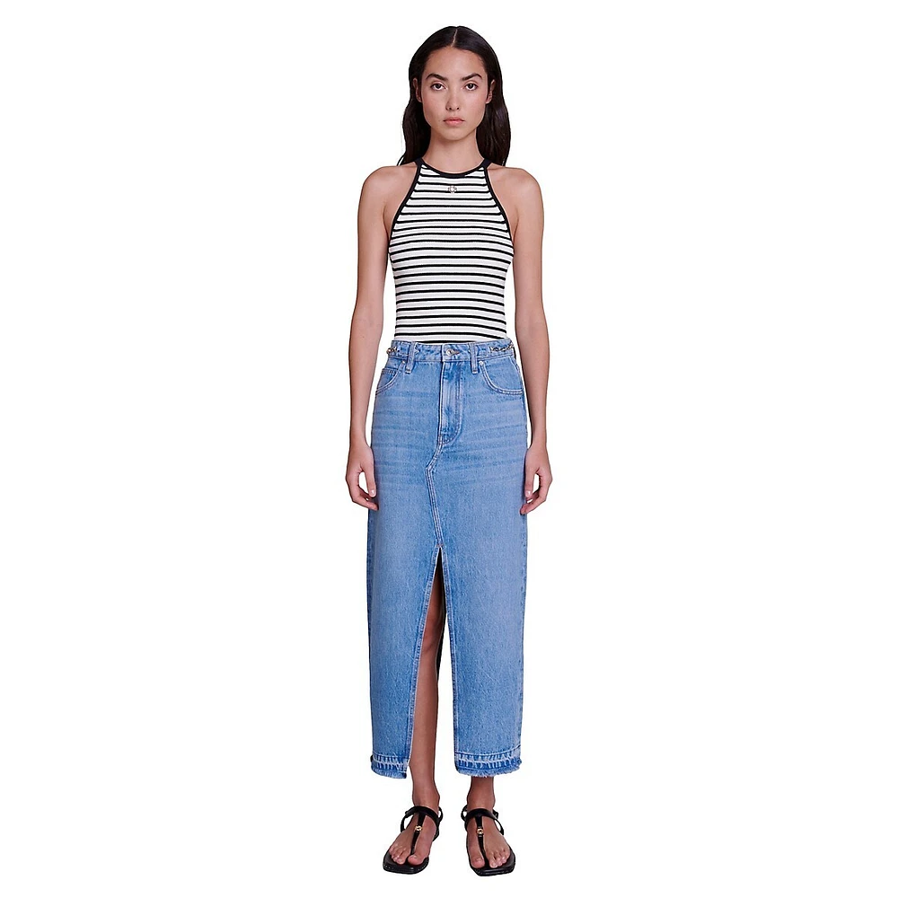 Jextro Maxi Denim Skirt