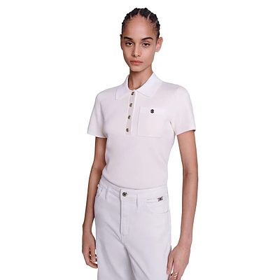 Marniamy Short-Sleeve Knit Polo Shirt