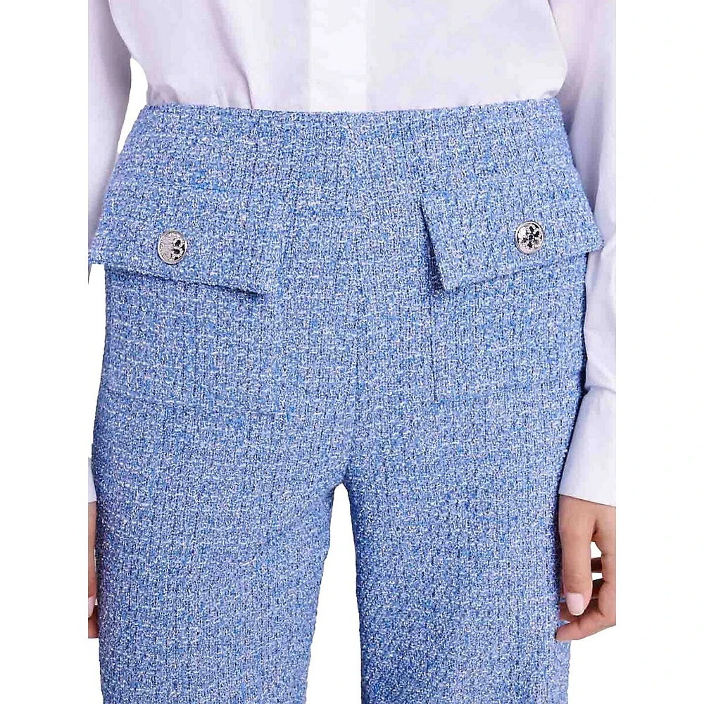 Pablito Tweed Flap-Pocket Wide-Leg Pants