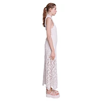 Rozimina Sleeveless Beaded Crochet Maxi Dress