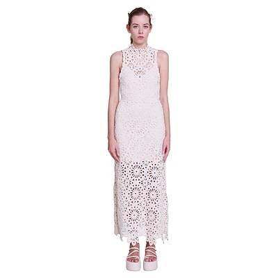 Rozimina Sleeveless Beaded Crochet Maxi Dress