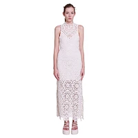 Rozimina Sleeveless Beaded Crochet Maxi Dress