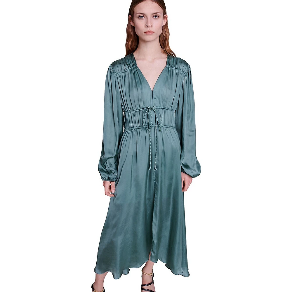 Rapsoda Satin Midi Dress