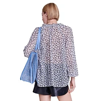 Larguerite Floral Oversized Popover Blouse