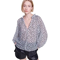 Larguerite Floral Oversized Popover Blouse