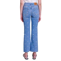 Passionbrod Sun-Embroidered Flared Jeans