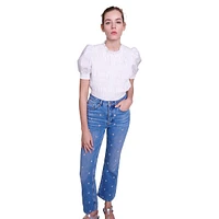 Passionbrod Sun-Embroidered Flared Jeans