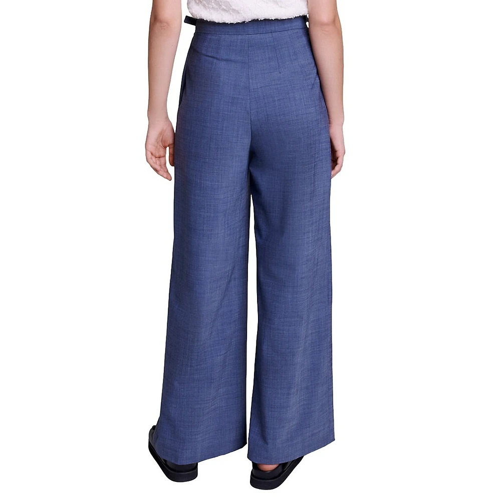 Peronica Pleated Wide-Leg Pants