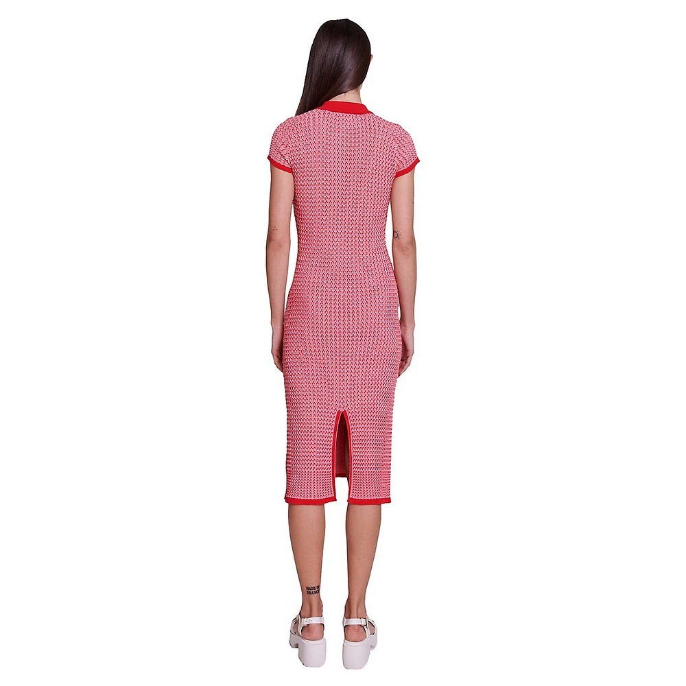 Rinamaille Polo-Style Knit Midi Dress