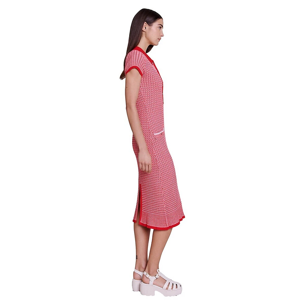 Rinamaille Polo-Style Knit Midi Dress