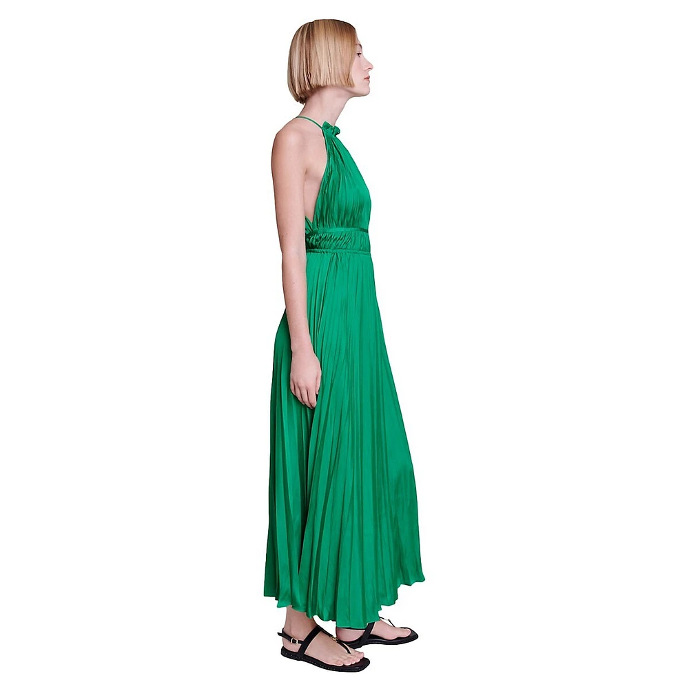 Revilly Pleated Satin Gown