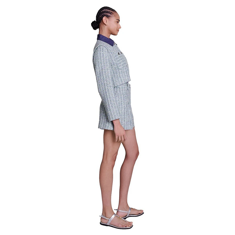 Voelia Cropped Tweed Jacket